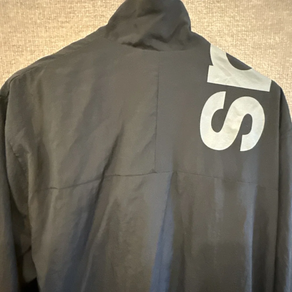 Adidas Big Letters Spell Out Polyester Black Track Jacket Mens 2XL Windbreaker